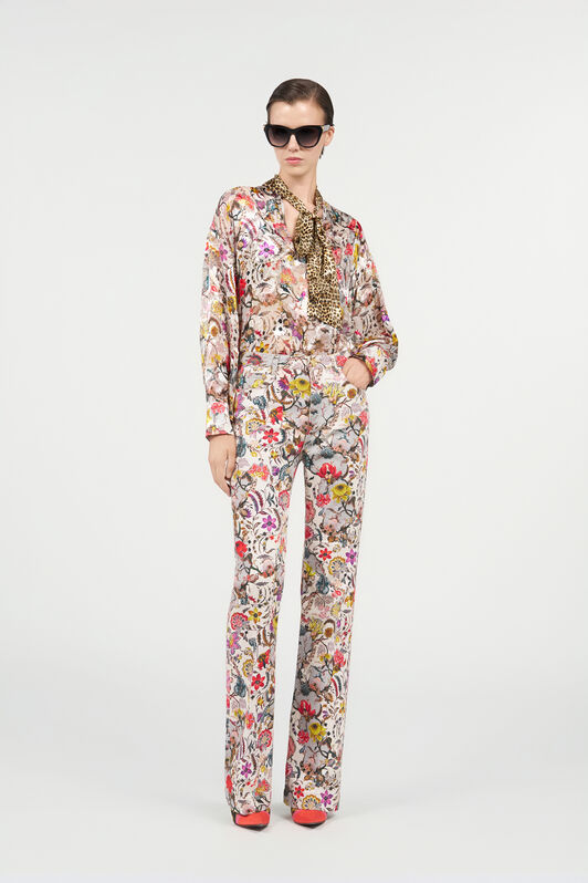 RC Pantalones de campana con estampado Florentine Flowers BEIGE WQJ221-DAR29