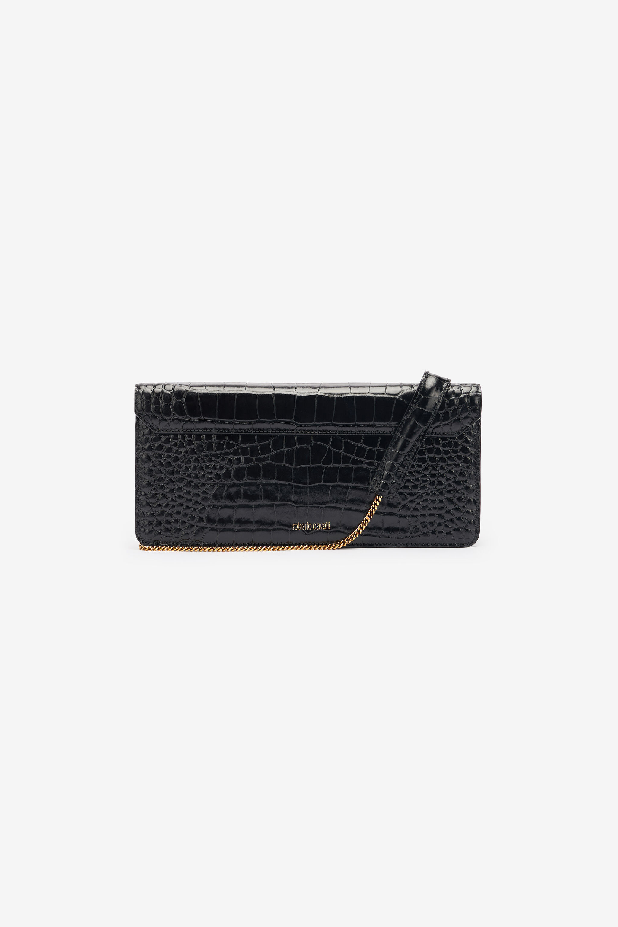 RC Bolso De Mano Pochette Largo Roar Estampado Cocodrilo Negro TKB012-PZ975