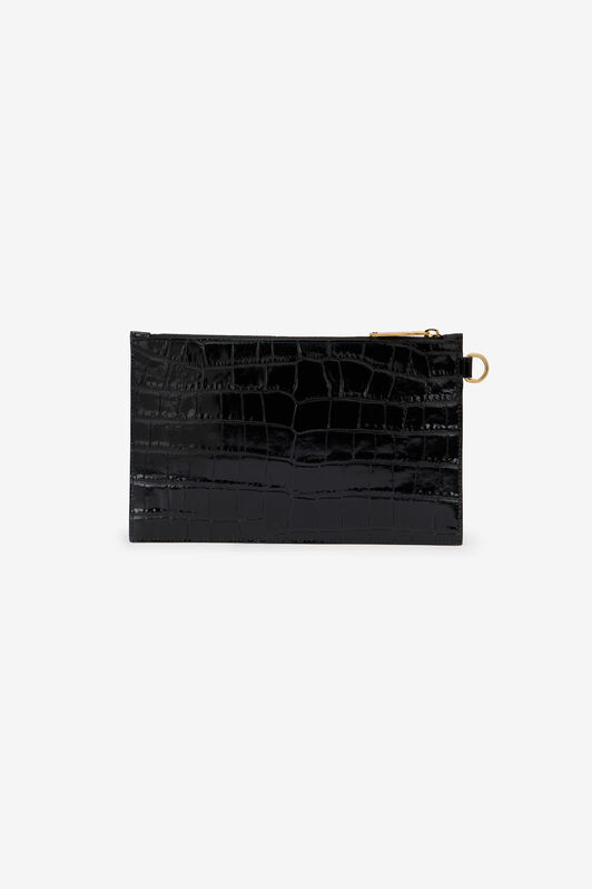 RC Pochette de piel con estampado de cocodrilo BLACK WKA008-PZ975
