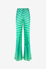 RC Optical Glass-Print Silk Pants Light green UKT209-RYN47