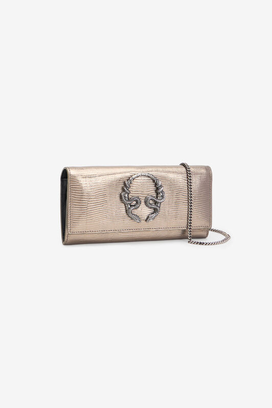 RC Serpentine Wallet on Chain in Gold mit Eidechseneffekt SILVER WKA017-PZS14
