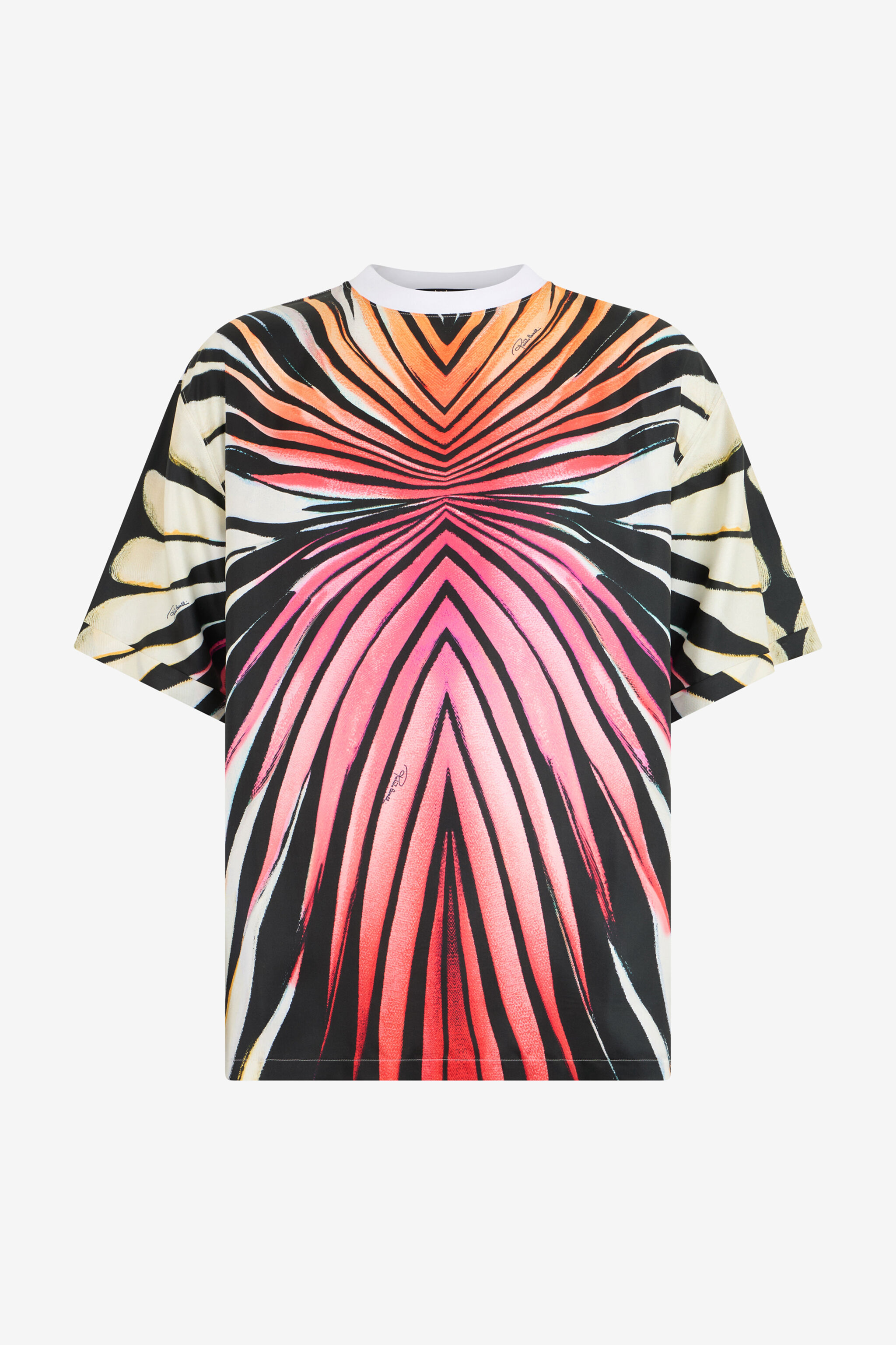 RC Ray Of Paradise Print Silk T-Shirt CORAL PINK XRT62B-4QM33