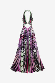 RC Maxikleid aus Seide mit Ray of Paradise-Print MULTICOLOR XKT158-CTM33