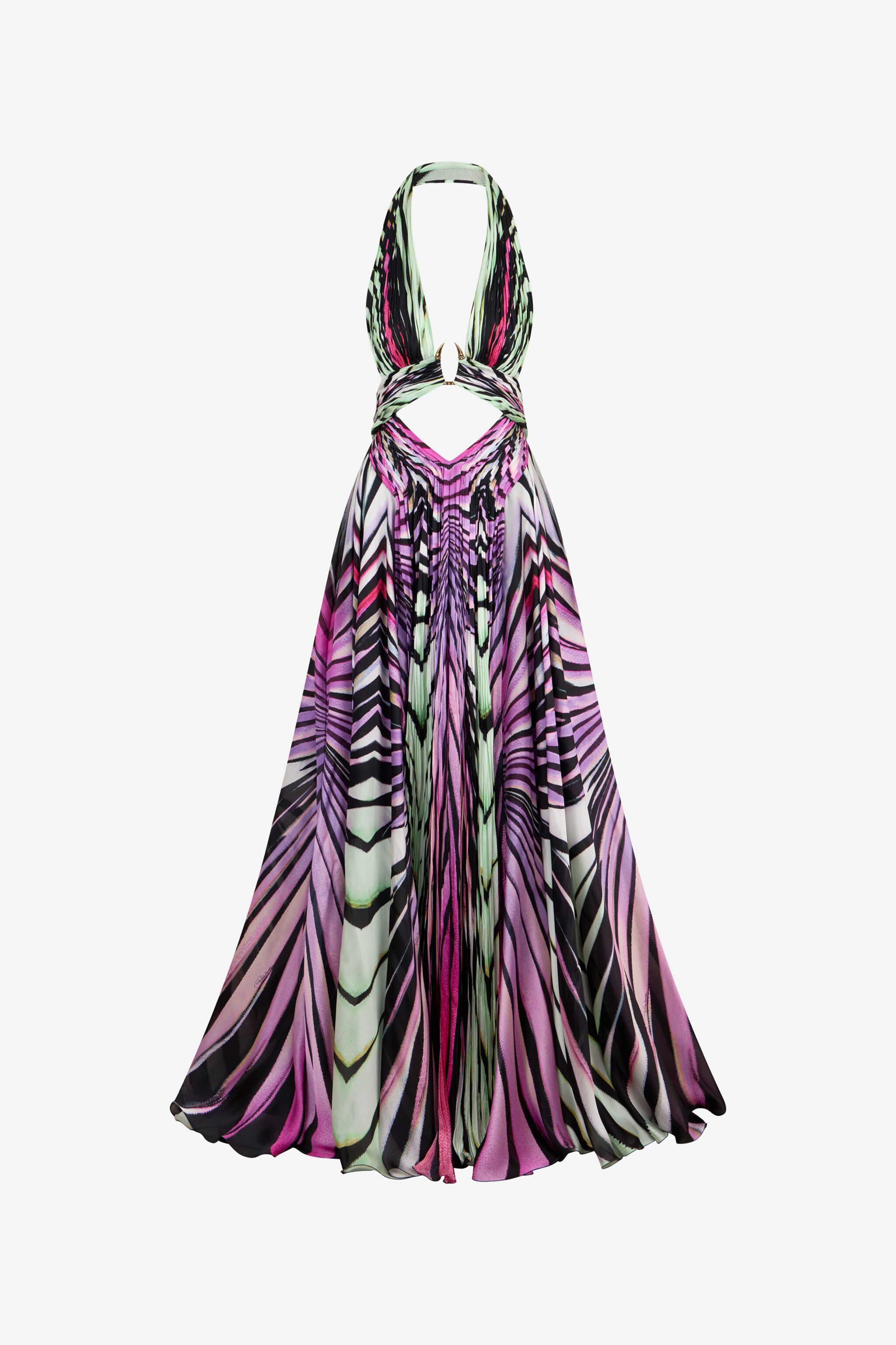 RC Maxikleid aus Seide mit Ray of Paradise-Print MULTICOLOR XKT158-CTM33
