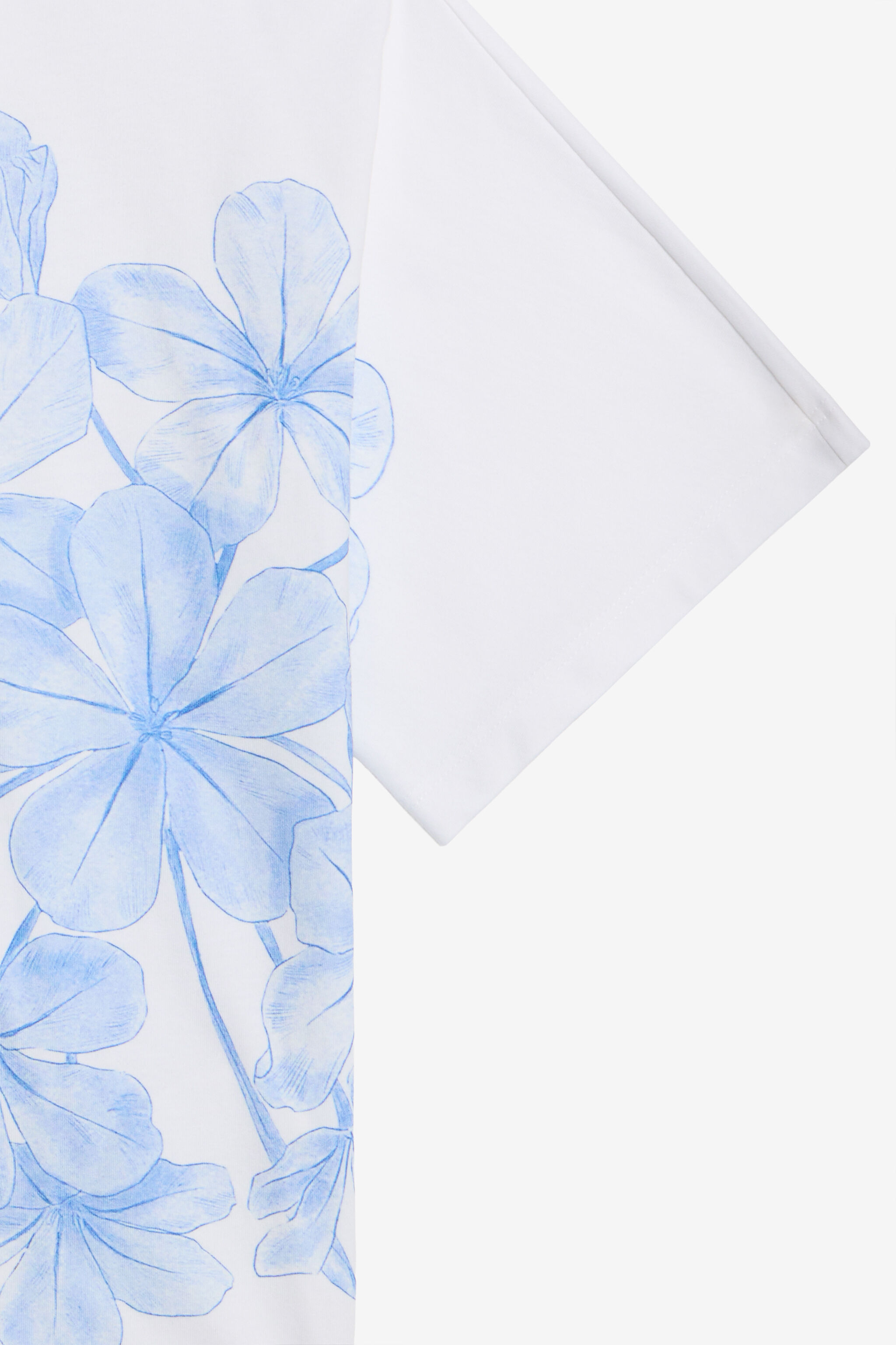 JU T-Shirt In Cotone Stampa Plumago WHITE/BLUE WJT60R-JD001