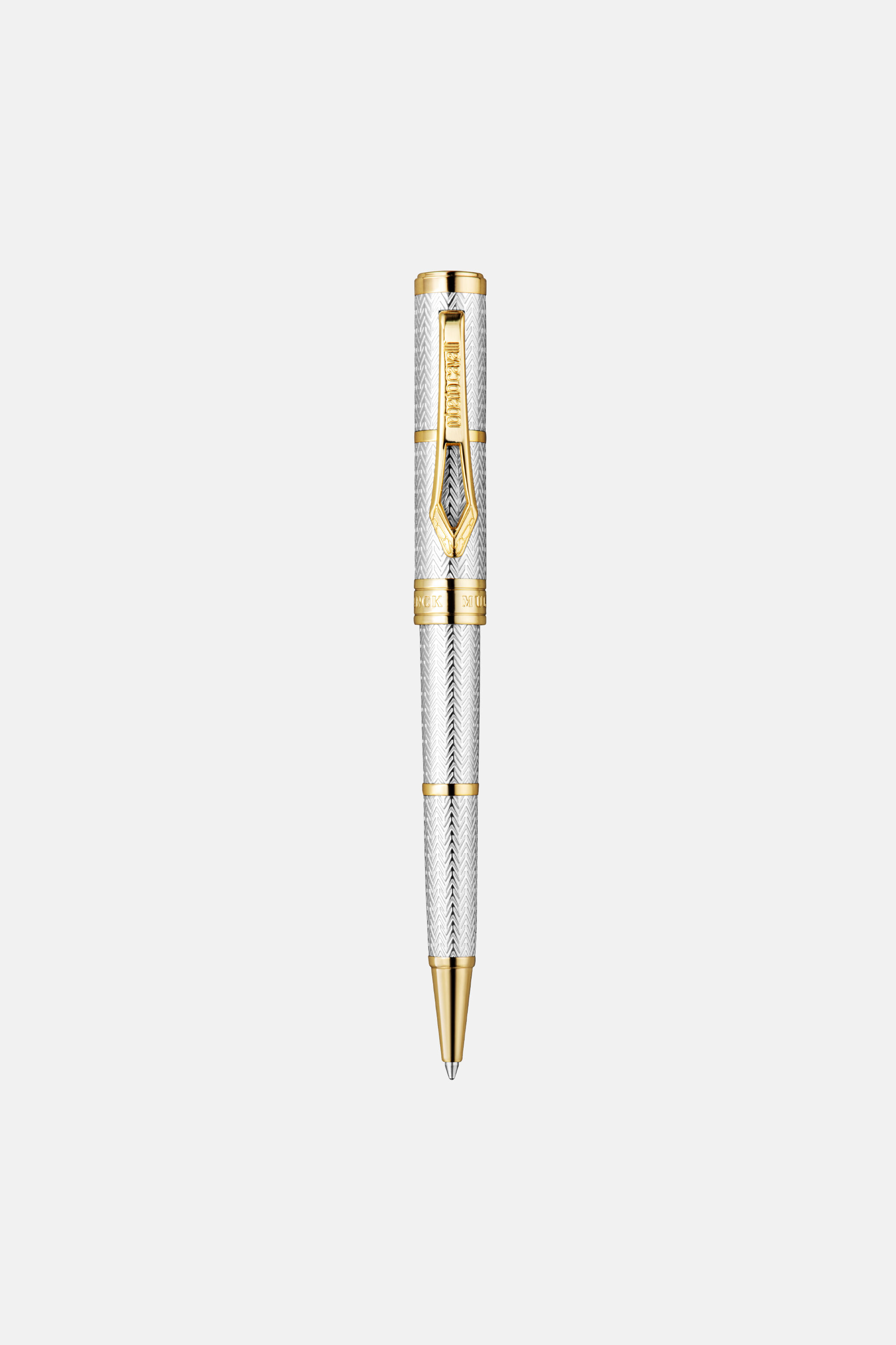 RC Bolígrafo Chevron Roberto Cavalli, Dos Tonos en Color Plata y Dorado SILVER & GOLD VALG07-IG269