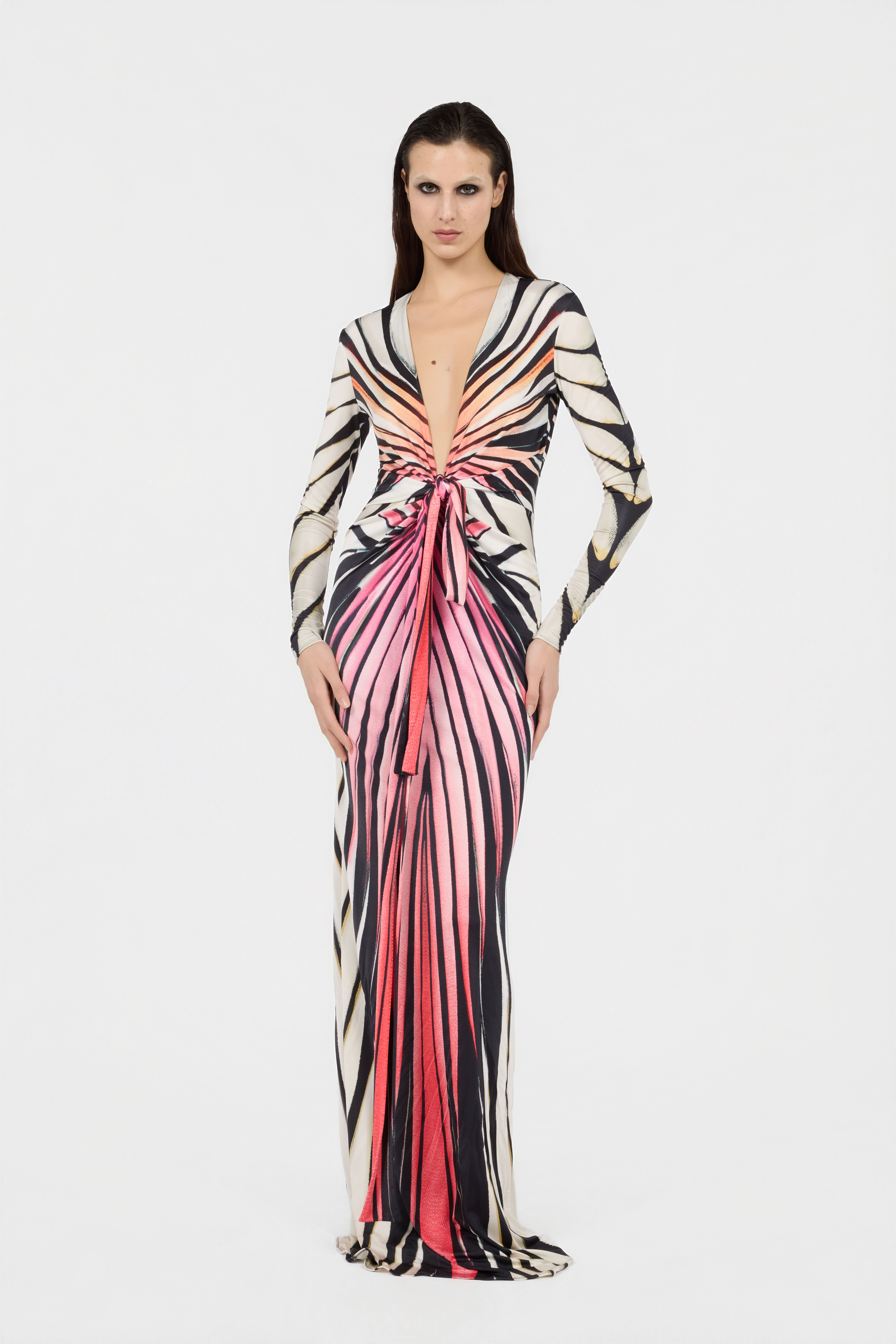 RC Maxikleid Mit Ray Of Paradise-Print CORAL XKT107-JRM33