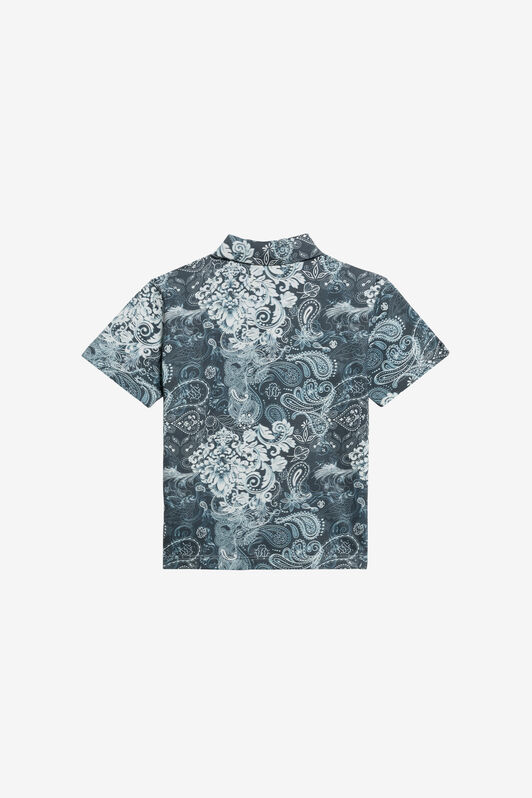 JU Paisley Print Polo BLUE WJT61J-7MR35