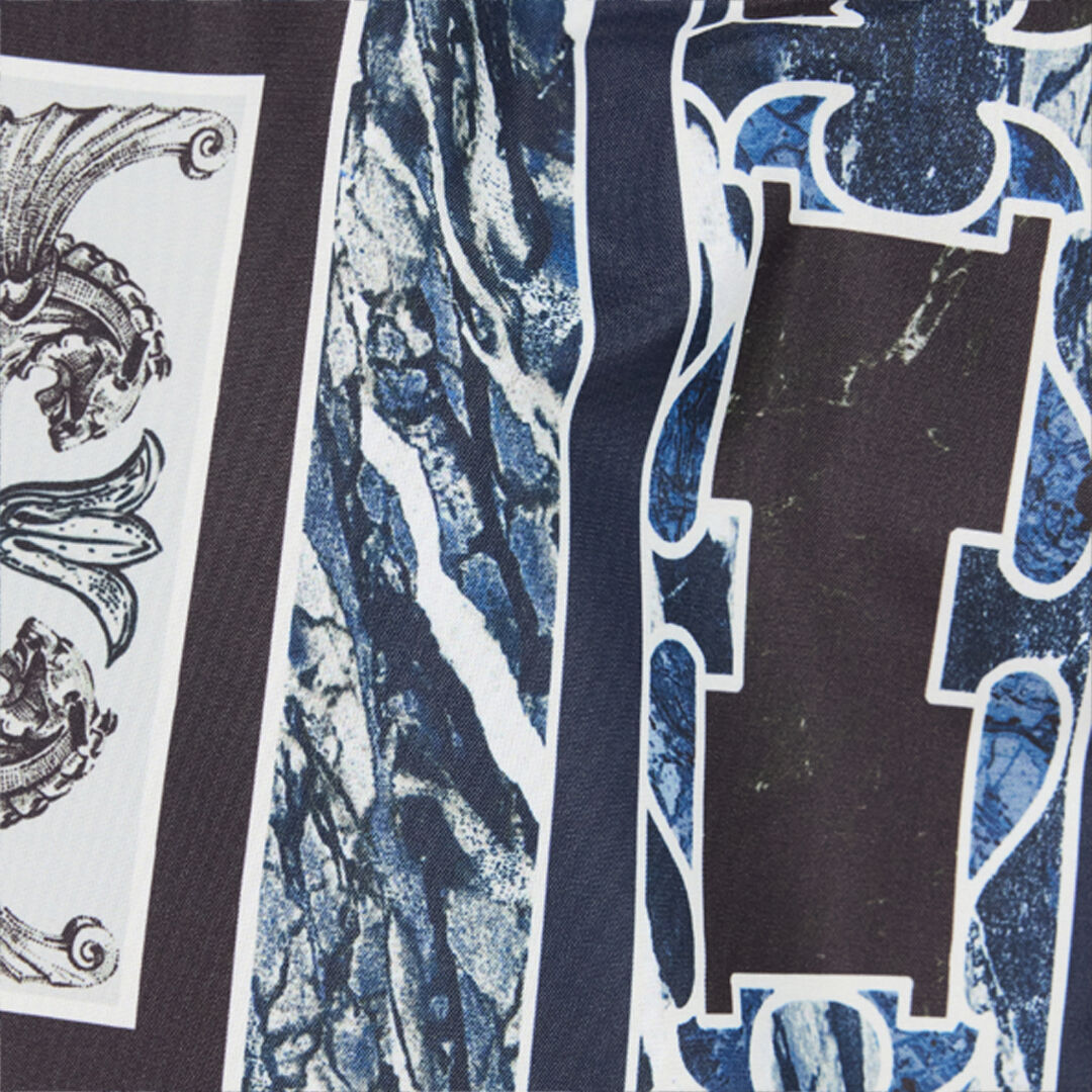 RC Short De Bain À Imprimé Marble Et Fang Bleu foncé URH00A-5RN65