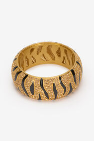 RC Bracelet Rigide Avec Cristaux Et Motif Tiger Skin Or VKG004-AM011