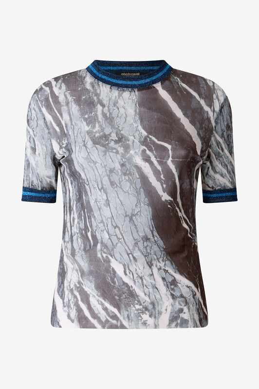 RC T-Shirt Mit Print Marble Und Glitzernden Säumen Dunkelblau UKT65E-6HN22