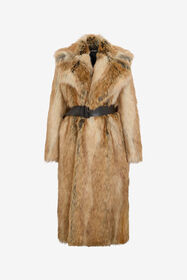 RC Brown faux fur coat MARRONE VKT505-FT028