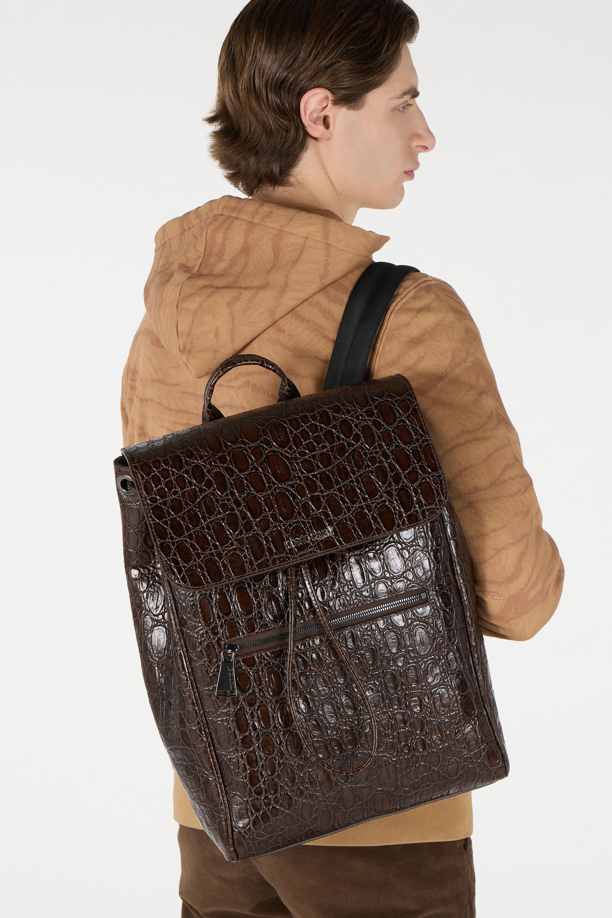 RC Mochila efecto escamas de cocodrilo Marrón URB003-PZU02