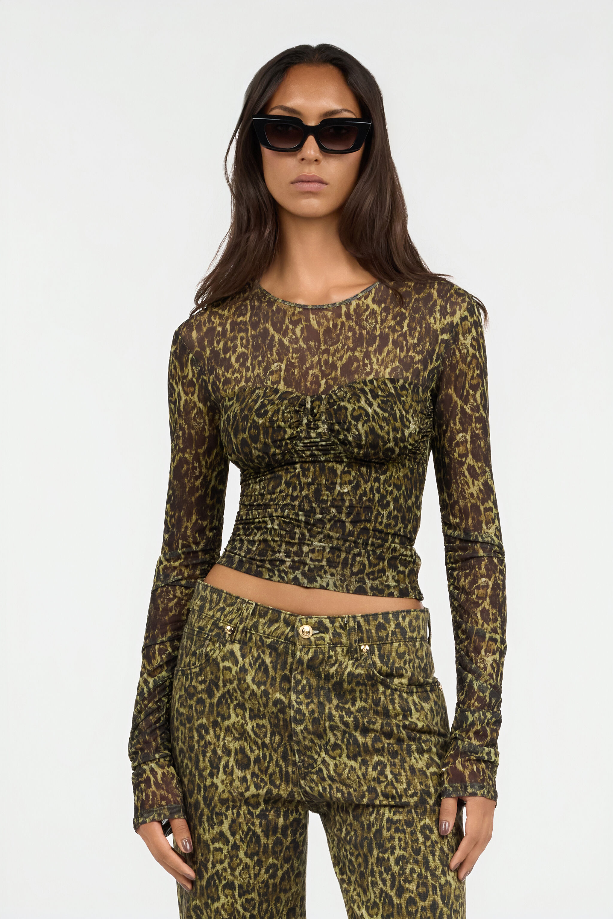JC T-Shirt mit Leoparden-Print VERDE 185 VFT214-VF337