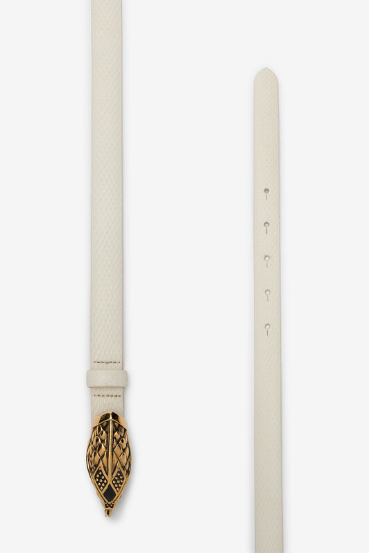 RC Cinturón Blanco Con Motivo De Escamas Y Cabeza De Serpiente WHITE WWC001-PA001
