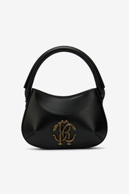 RC Black Leather Top Handle Bag with Monogram RC BLACK ROB00E-PZ085