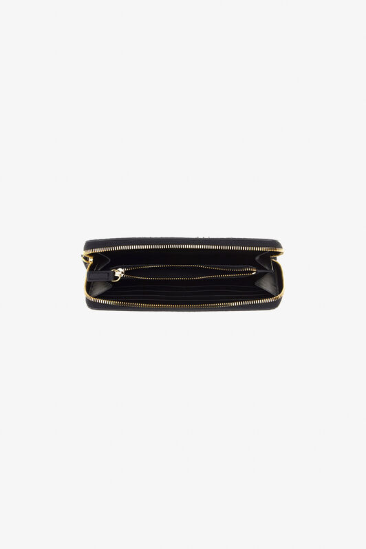 RC Cartera de piel estampada con logotipo Negro TKA006-PZ02S