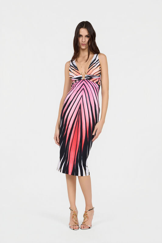 RC Ray Of Paradise Print Midikleid CORAL XKT100-LNM33