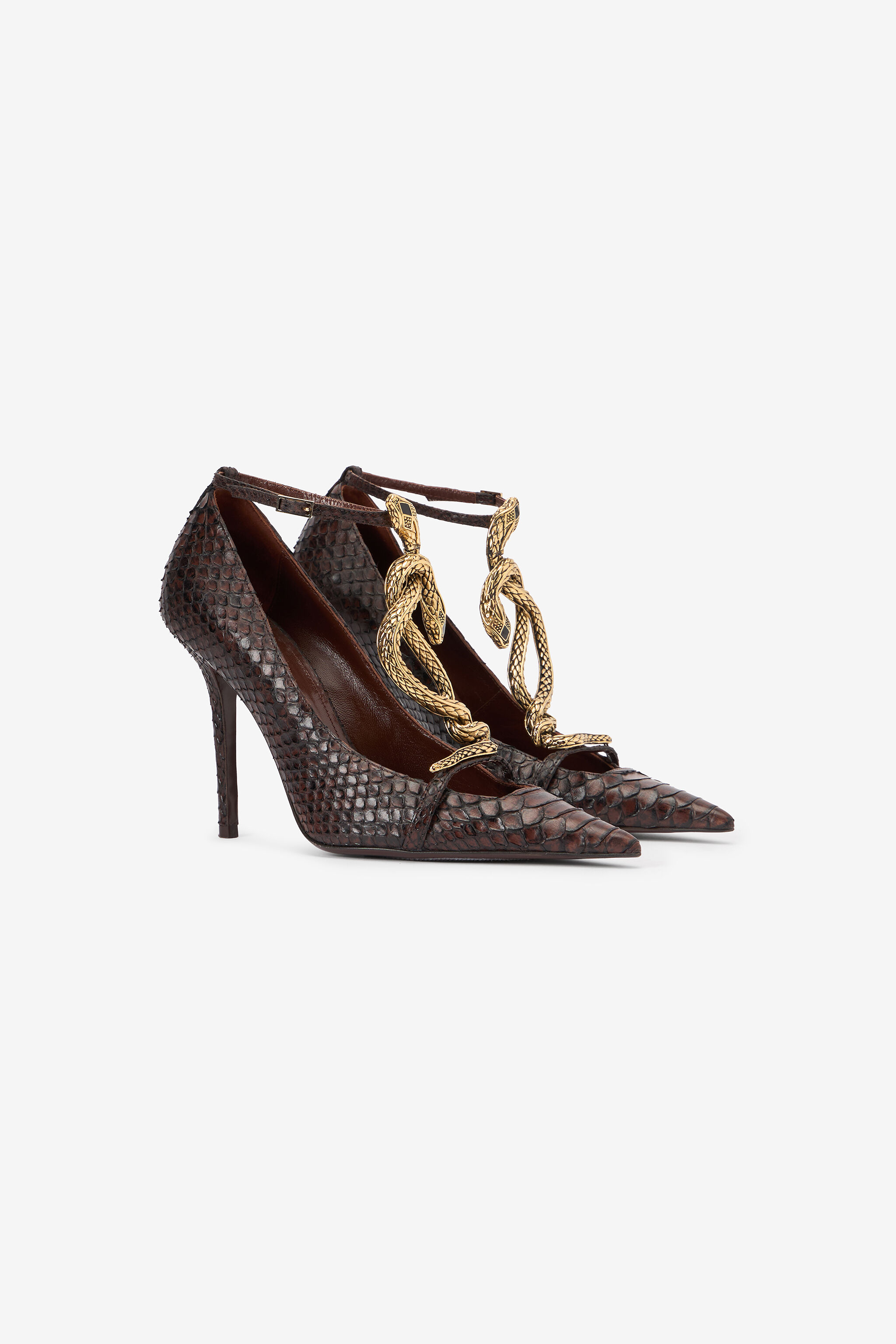 RC Décolleté Con Motivo Squame Marrone E Serpenti BROWN WWS001-UC392
