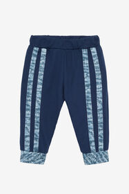JU Sport Pants With Contrasting Bands And RC Monogram Dark blue UJT212-CF050