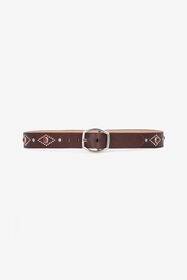 RC Belt With Decorations And Branded Buckle Brown VRC006-AM193