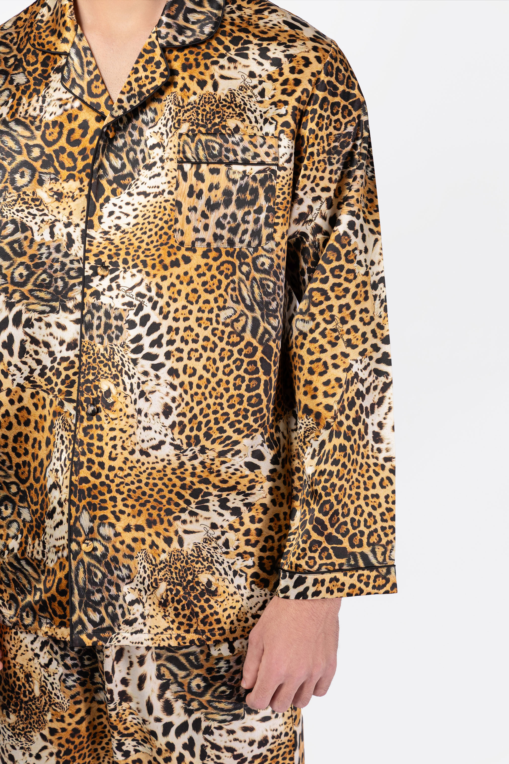 HO Herren-Seidenpyjama mit Jaguar-Skin-Print JAGUAR SKIN VALH08-IH017