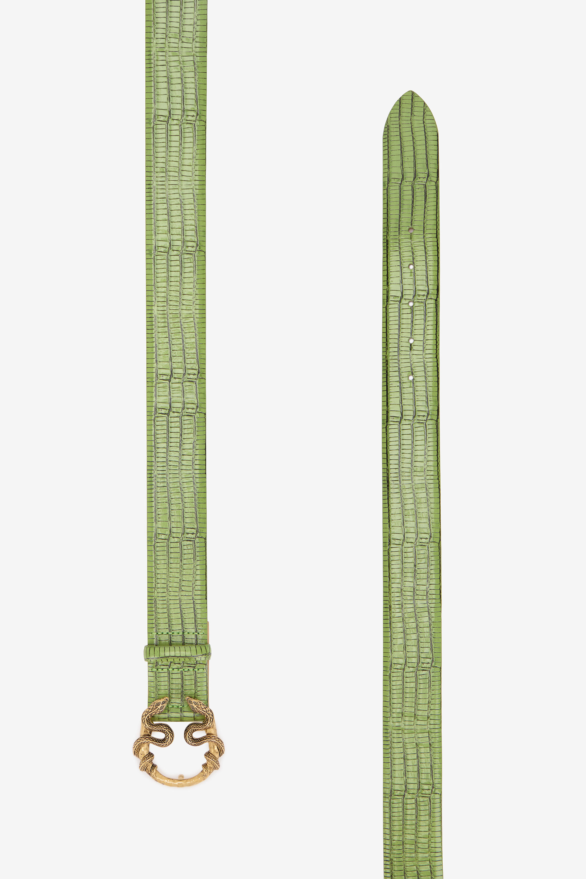 RC Cinturón Verde De Piel Con Hebilla De Serpiente PISTACHIO WKC001-PZ119