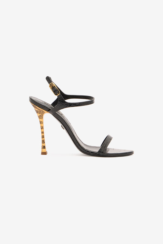RC Slingbacks Mit Krokoeffekt Schwarz VKS022-PZ579