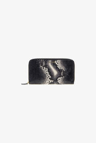 RC Portefeuille en cuir embossé à logo Noir TKA006-PZ02S