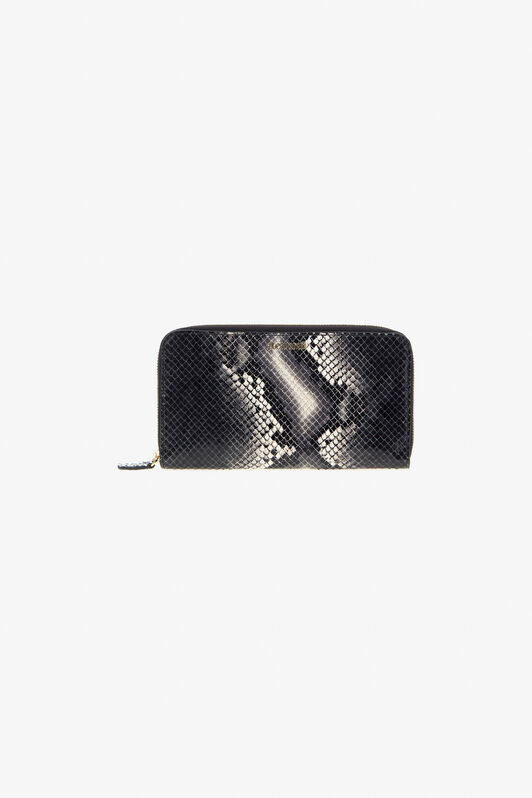 RC Cartera de piel estampada con logotipo Negro TKA006-PZ02S