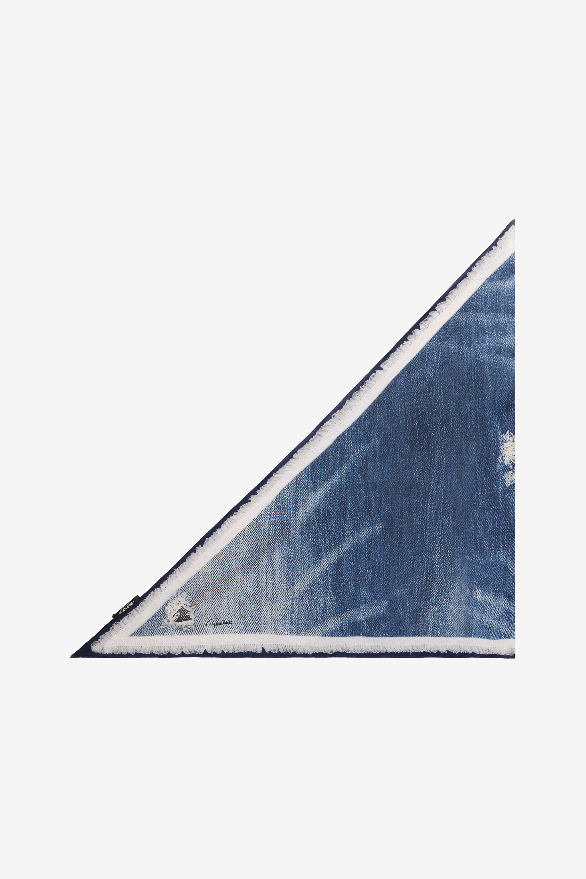 RC Pañuelo de seda con estampado patchwork denim DARK BLUE WQI005-SQR71