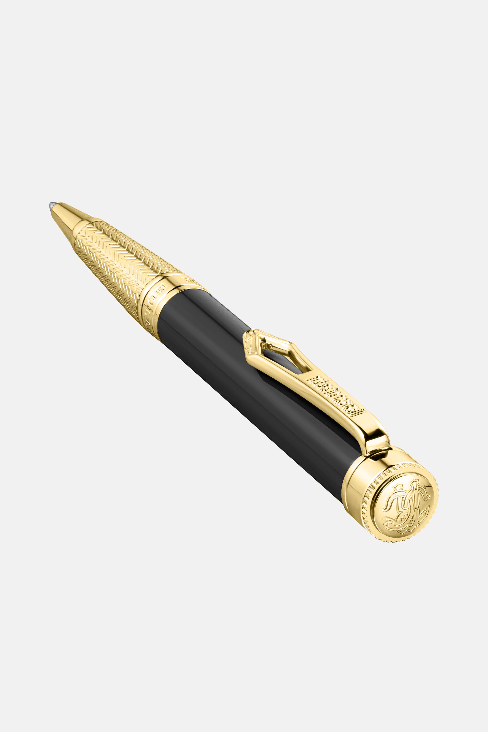 RC Bolígrafo Lacado Roberto Cavalli, Color Oro y Laca Negra GOLD VALG09-IG273
