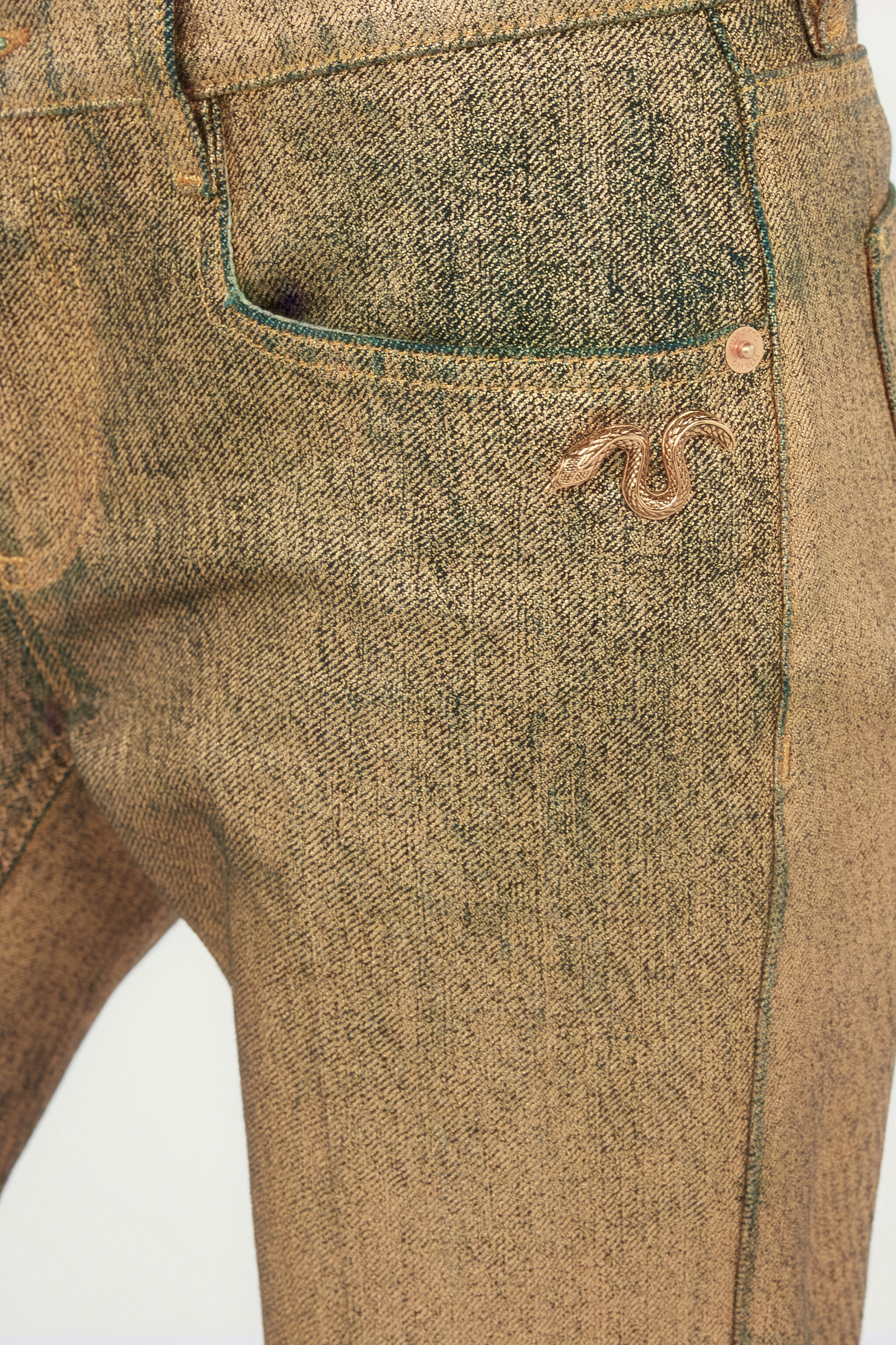 RC Ausgestellte Jeans in Gold und Blau mit Ausbleichungen GOLD/BLUE WWJ205-VT002