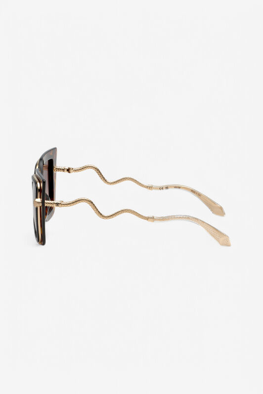 RC Sonnenbrille mit breiter und femininer Vorderseite und doppeltem Ring als Dekor BLACK TOP+HAVANA UALD06-ID201