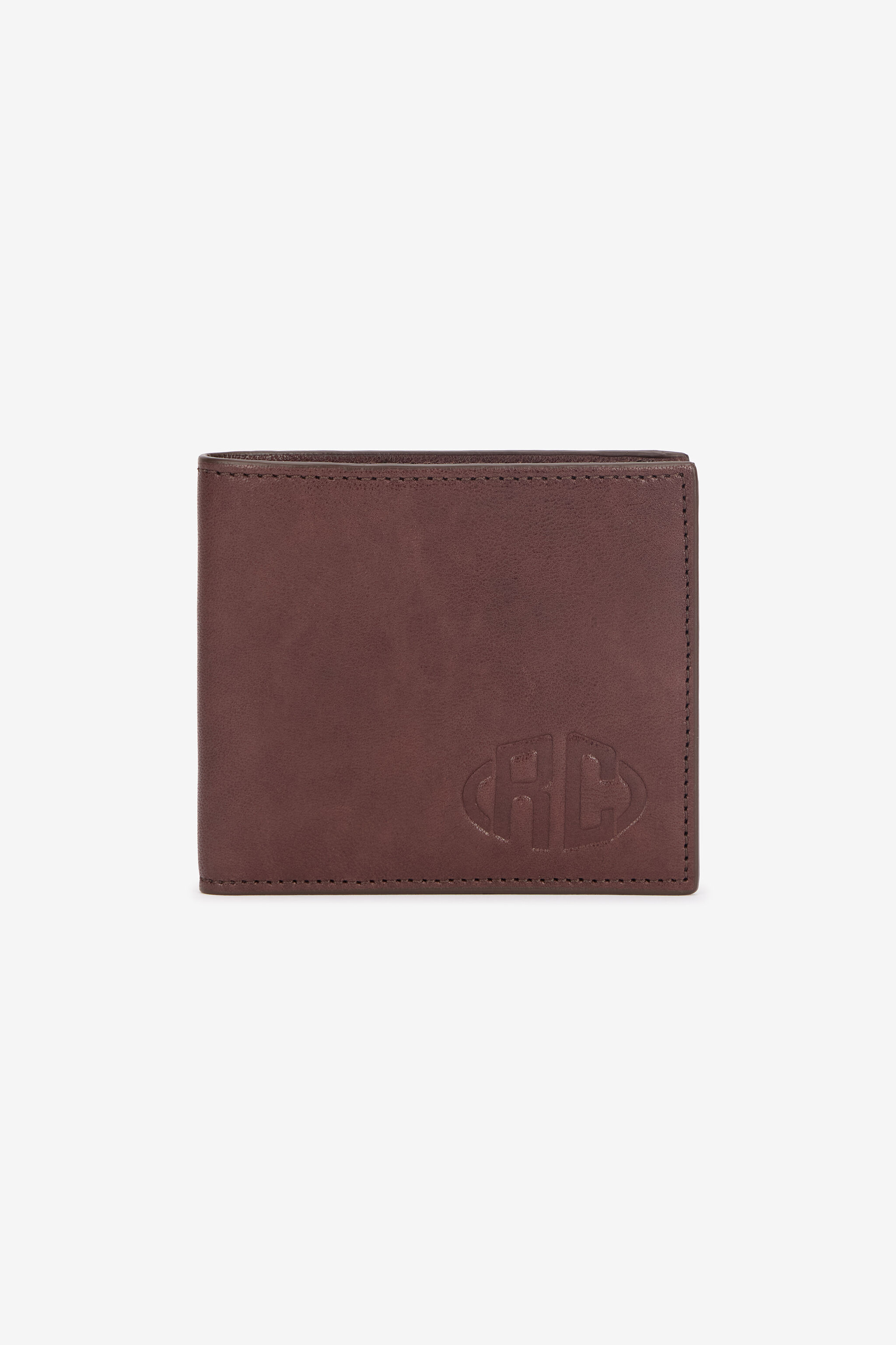 RC Cartera Cuadrada De Dos Pliegues Con Monograma RC Marrón VRA003-PGB00