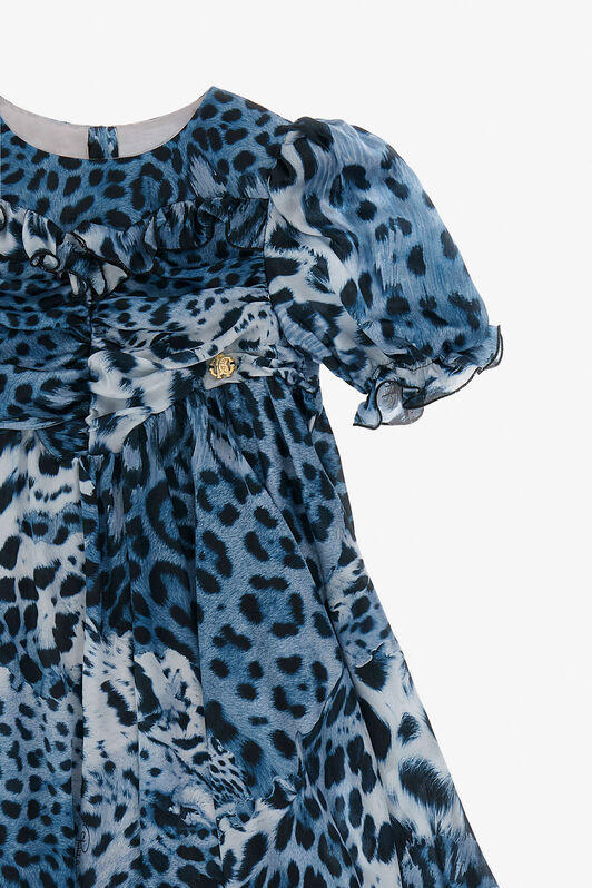 JU Vestido de estampado leopardo JAGUARSKIN BLUE TJT10M-2NM10