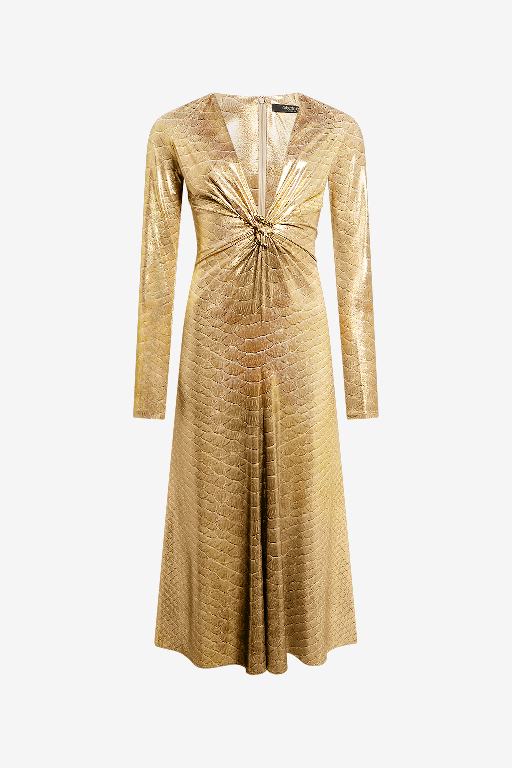 RC Midi-Kleid in Beige-Gold mit Serpentine BEIGE/GOLD WWT111-OOS31