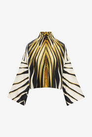 RC Ray Of Gold Print Silk Shirt Gold TKT700-4QM33