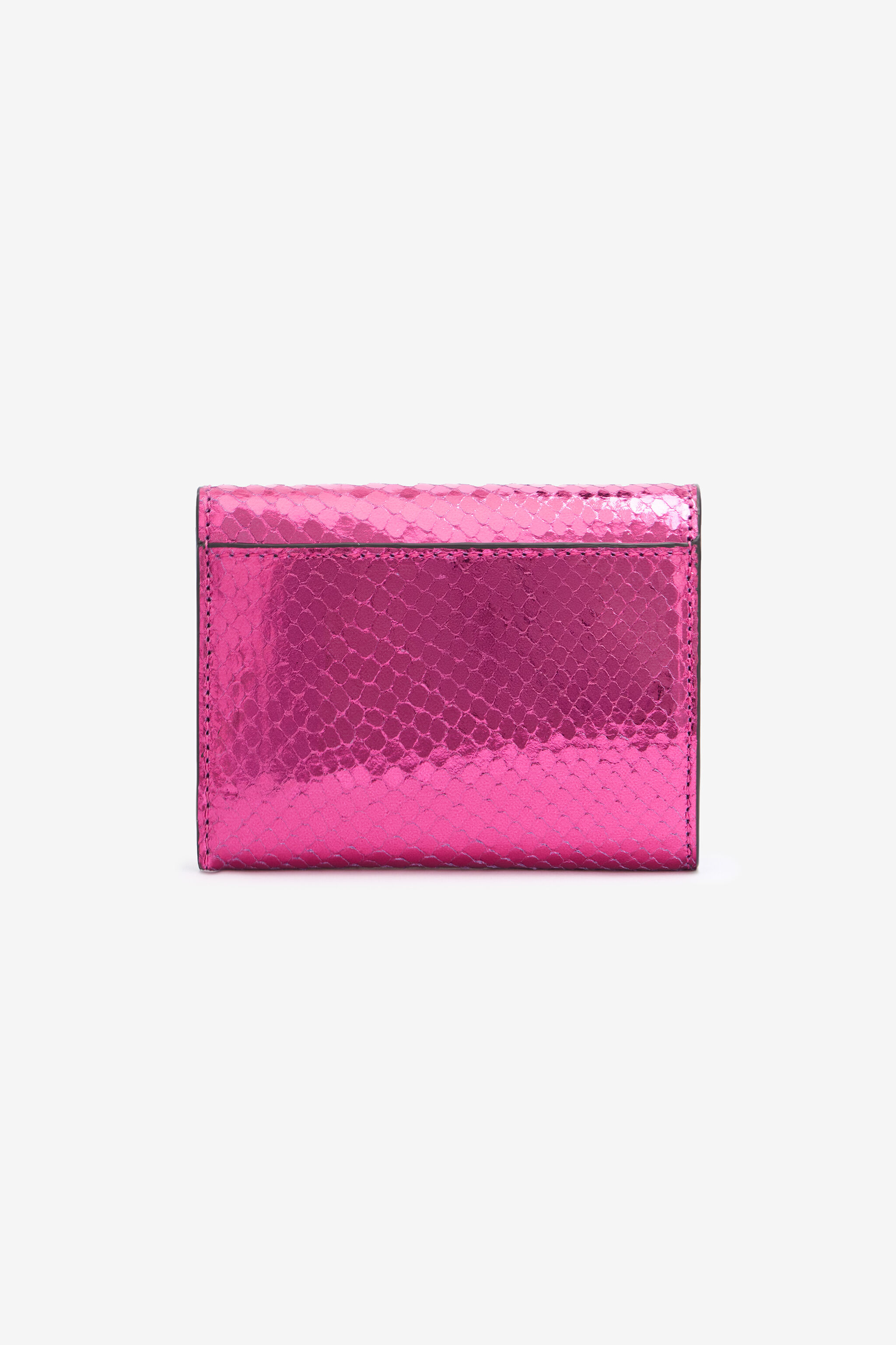 RC Portefeuille Métallisé Effet Écailles De Serpent Fuchsia TKA002-PZ579