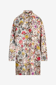 RC Florentine Flowers Print Silk Mini Dress BEIGE WQT160-OZR29