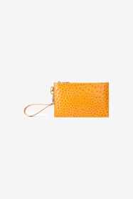 RC Ochre Clutch in Ostrich-Effect Leather OCRA VKA105-PZ702