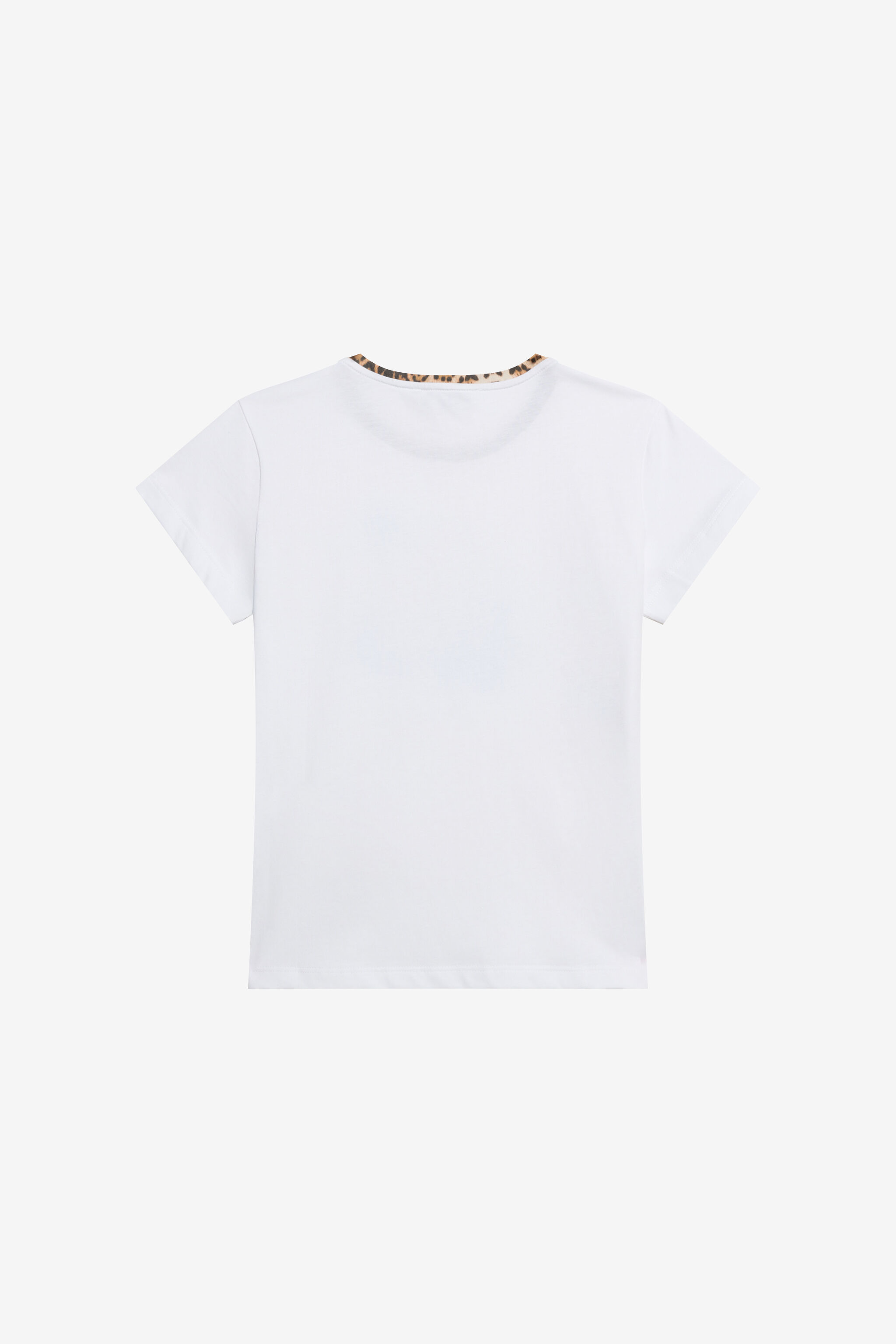 JU T-shirt Con Logo RC Floreale E Dettaglio Leopard OPTICAL WHITE WJT60Q-JD001