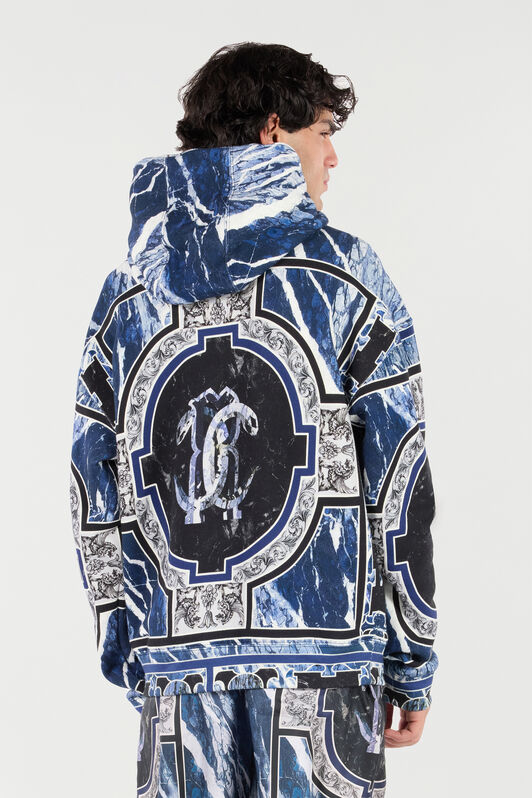 RC Sweatshirt Mit Print Marble Und Verzierungen Dunkelblau URT69A-5ON66