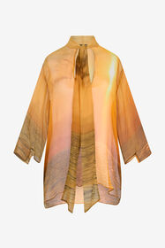 RC Sunset Print Silk Shirt Orange UWT712-CKN97