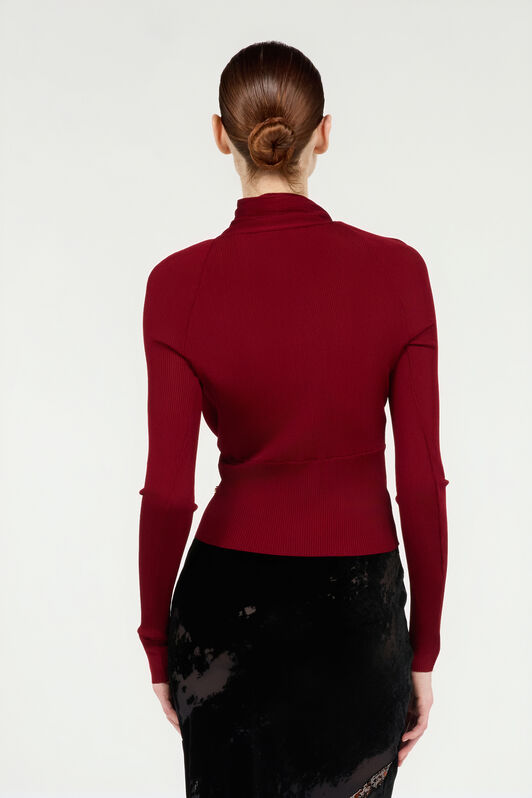 RC Dunkelroter Pullover Mit Cache-Coeur-Detail Rot VWM603-MH014