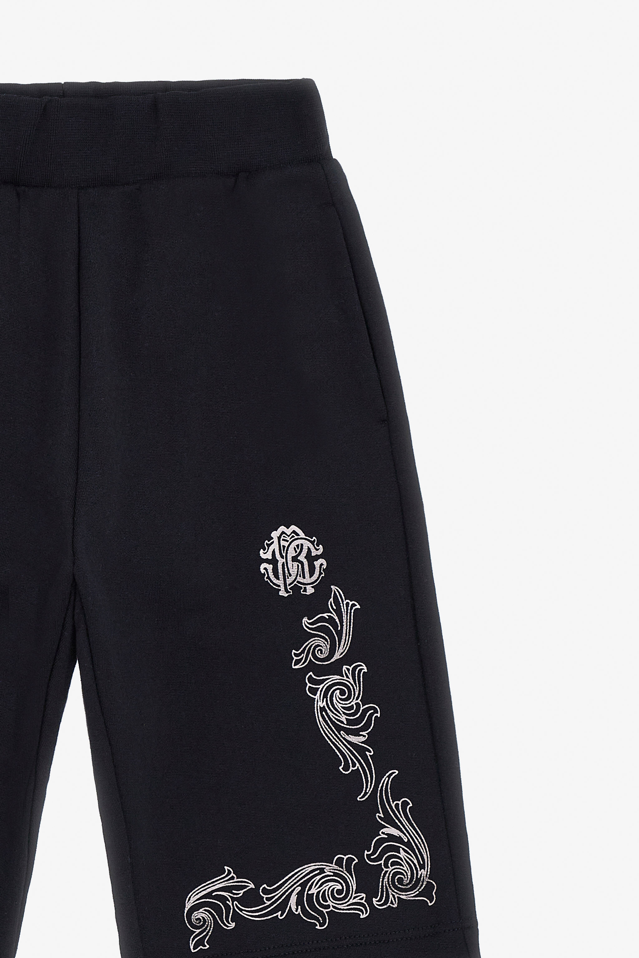 JU Pantalones de Chándal de Algodón con Estampado de Logo Negro TJT20S-CF050