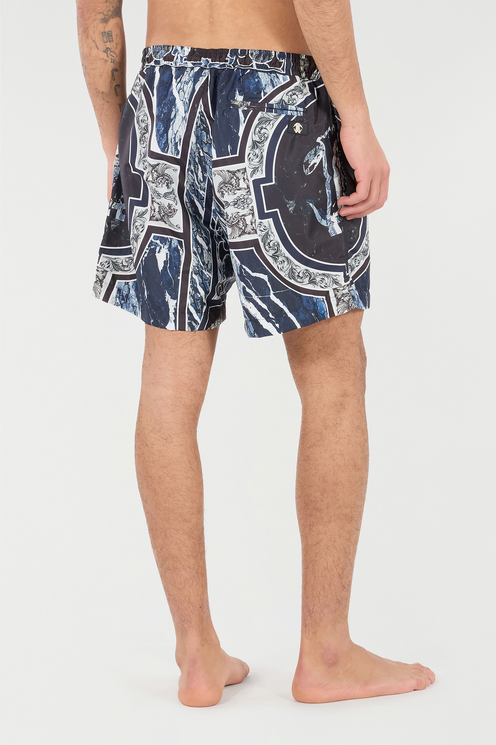 RC Short De Bain À Imprimé Marble Et Fang Bleu foncé URH00A-5RN65