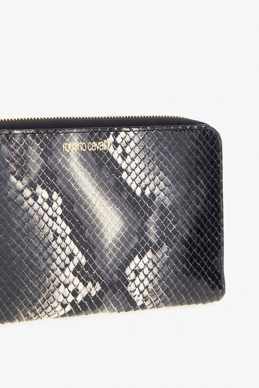 RC Cartera de piel estampada con logotipo Negro TKA006-PZ02S