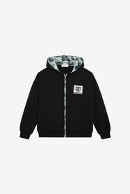 JU Hoodie aus Baumwolle mit Reißverschluss BLACK WJT66I-CF050