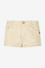 RC Micro-shorts blancs à motif python doré GOLD/WHITE WWJ207-DZS32